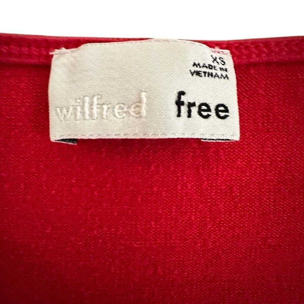 Wilfred Free Vibrant Red Tunic Top ~ boxy cut ~ side pockets ~ size XSmall - Picture 9 of 11